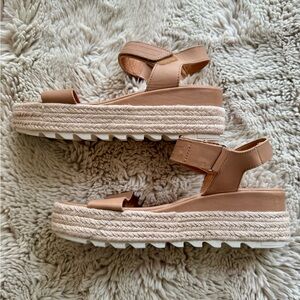 Sorel Women's Platform Espadrille Sandals - Beige/Tan